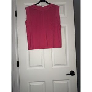 Wiholl Cap Sleeve Top Large Pink Nwt